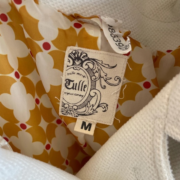 Tulle White Double Breasted Coat - Picture 3 of 3